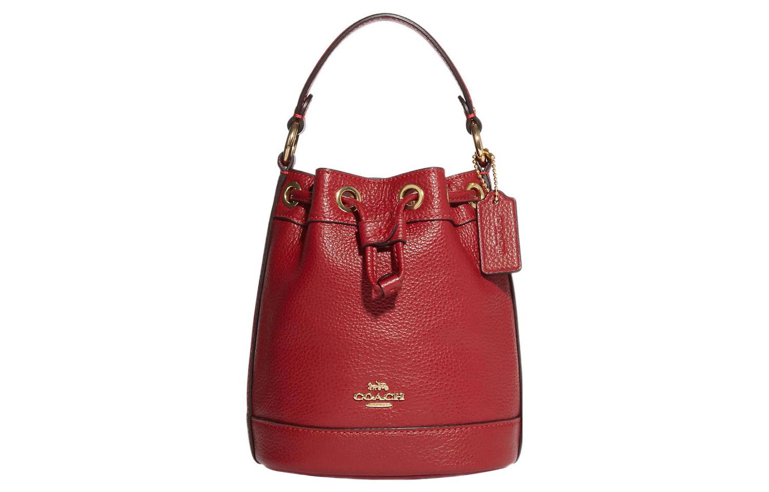 COACH Кожаная сумка-ведро Демпси через плечо миниатюрная женская красная
COACH Кожаная сумка-ведро Демпси через плечо миниатюрная женская красная