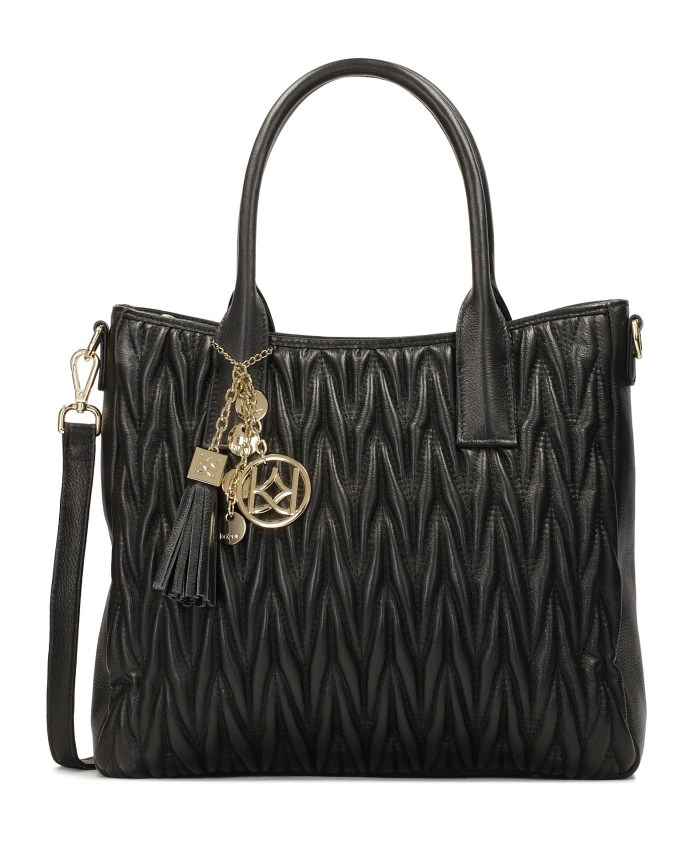 Мягкая сумочка с ручками и брелоком для ключей. Kazar, черный
Мягкая сумочка с ручками и брелоком для ключей. Kazar, черный