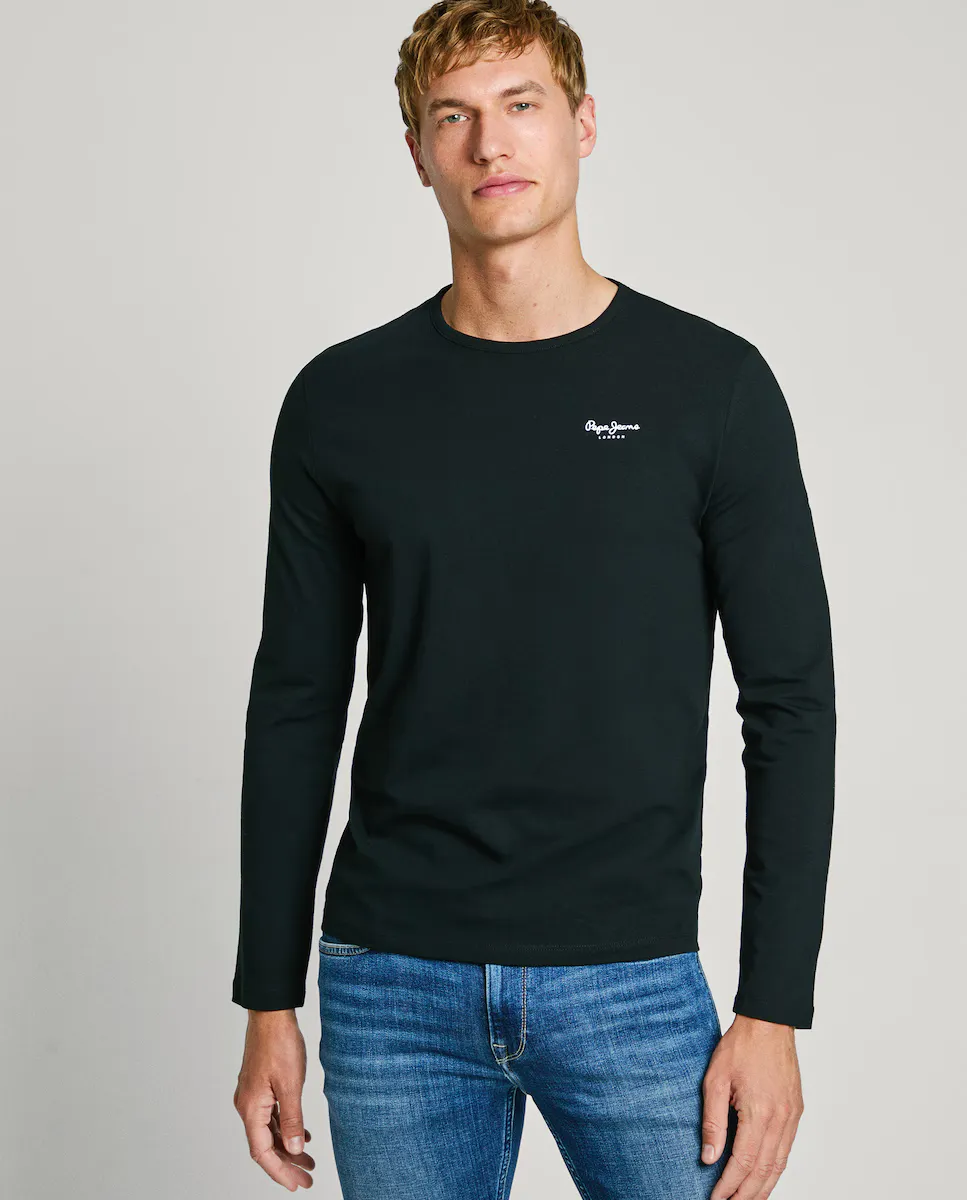 Мужская футболка с длинными рукавами и принтом логотипа Pepe Jeans, черный
Мужская футболка с длинными рукавами и принтом логотипа Pepe Jeans, черный