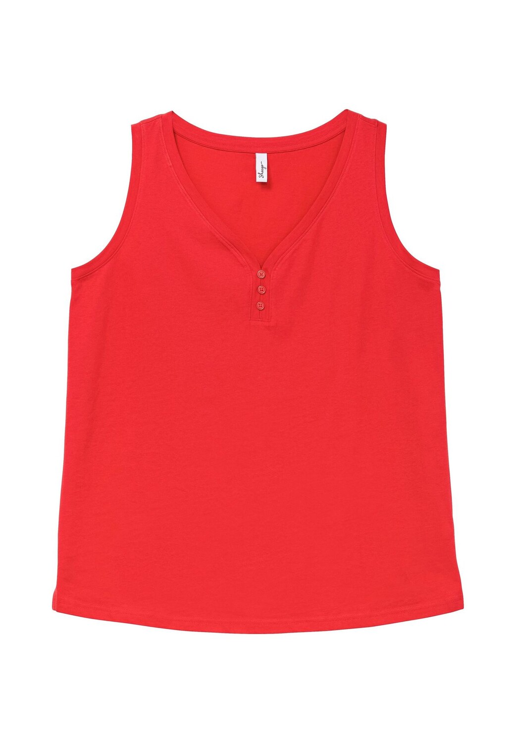 Майка с V-образным вырезом и декоративной планкой на пуговицах Sheego, красный
Майка с V-образным вырезом и декоративной планкой на пуговицах Sheego, красный