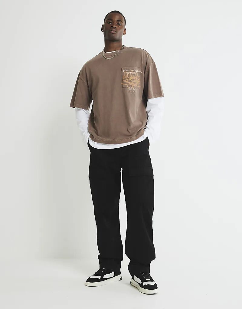 Брюки карго River Island свободного кроя черного цвета
Брюки карго River Island свободного кроя черного цвета