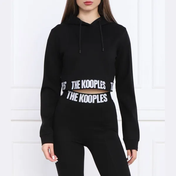 Укороченная толстовка The Kooples, черный
Укороченная толстовка The Kooples, черный