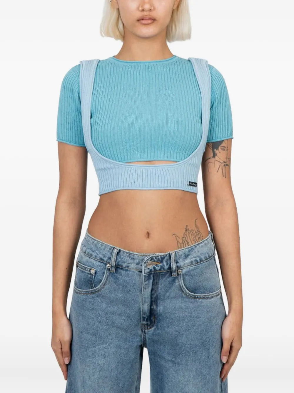 Топ в рубчик с вырезами House of Sunny, синий
Топ в рубчик с вырезами House of Sunny, синий