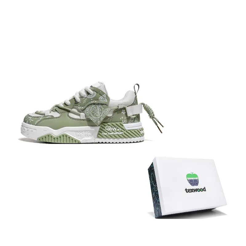 TEXWOOD Мужские скейтерские кеды в коробке бело-зеленые, цвет White Green
TEXWOOD Мужские скейтерские кеды в коробке бело-зеленые, цвет White Green