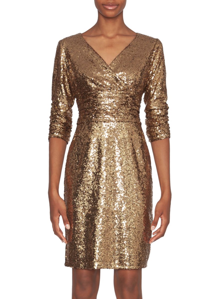 Платье-футляр с пайетками Focus by Shani, золотой
Платье-футляр с пайетками Focus by Shani, золотой