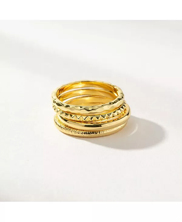 Набор из 4 текстурированных колец с позолотой 14 карат Uncommon James, gold
Набор из 4 текстурированных колец с позолотой 14 карат Uncommon James, gold