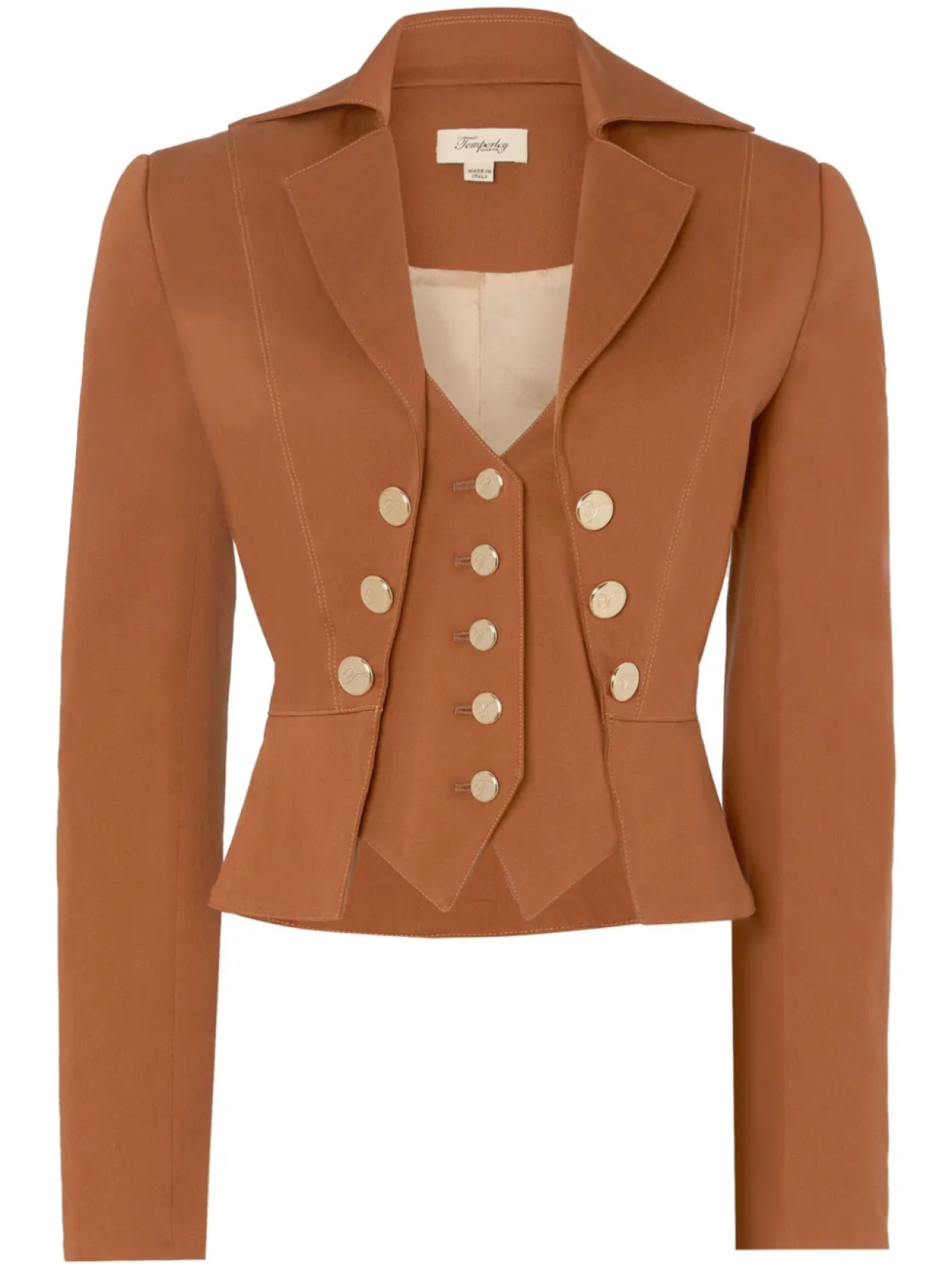 Temperley London укороченный блейзер Castell, коричневый
Temperley London укороченный блейзер Castell, коричневый