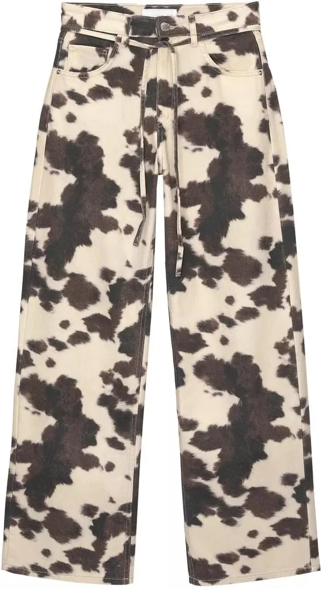 Джинсы Cow Print с прямыми штанинами XAJKOU
Джинсы Cow Print с прямыми штанинами XAJKOU