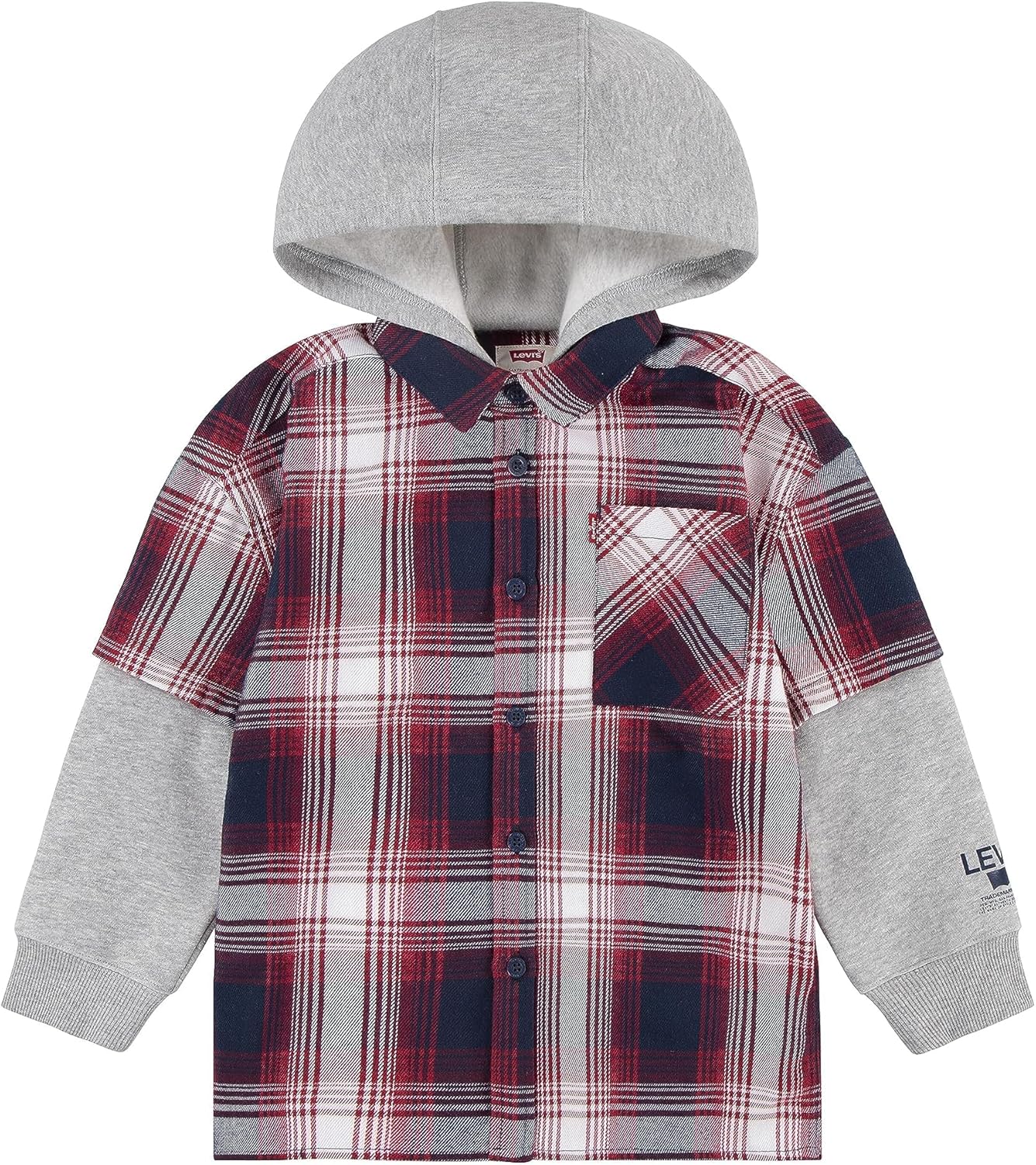 Толстовка с длинным рукавом Levi's для мальчиков и фланелевая рубашка Twofer (для малышей), Rhythmic Red
Толстовка с длинным рукавом Levi's для мальчиков и фланелевая рубашка Twofer (для малышей), Rhythmic Red