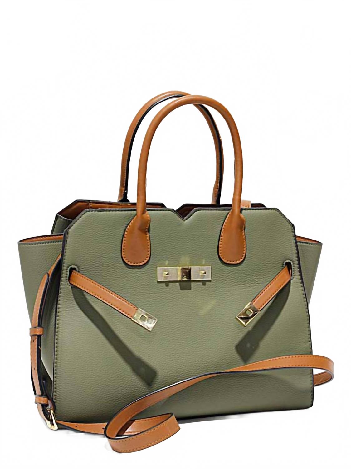 MC Handbags Женская сумка-саквояж Angelica из веганской кожи оливкового цвета
MC Handbags Женская сумка-саквояж Angelica из веганской кожи оливкового цвета