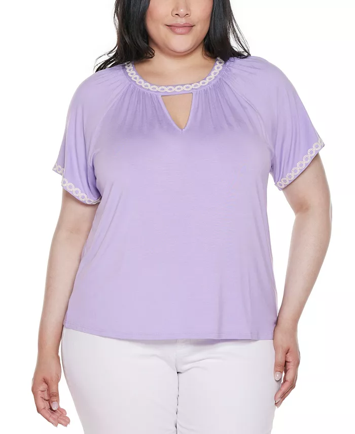 Плюс сайз топ с коротким рукавом и вязаным крючком краем Belldini, фиолетовый
Плюс сайз топ с коротким рукавом и вязаным крючком краем Belldini, фиолетовый