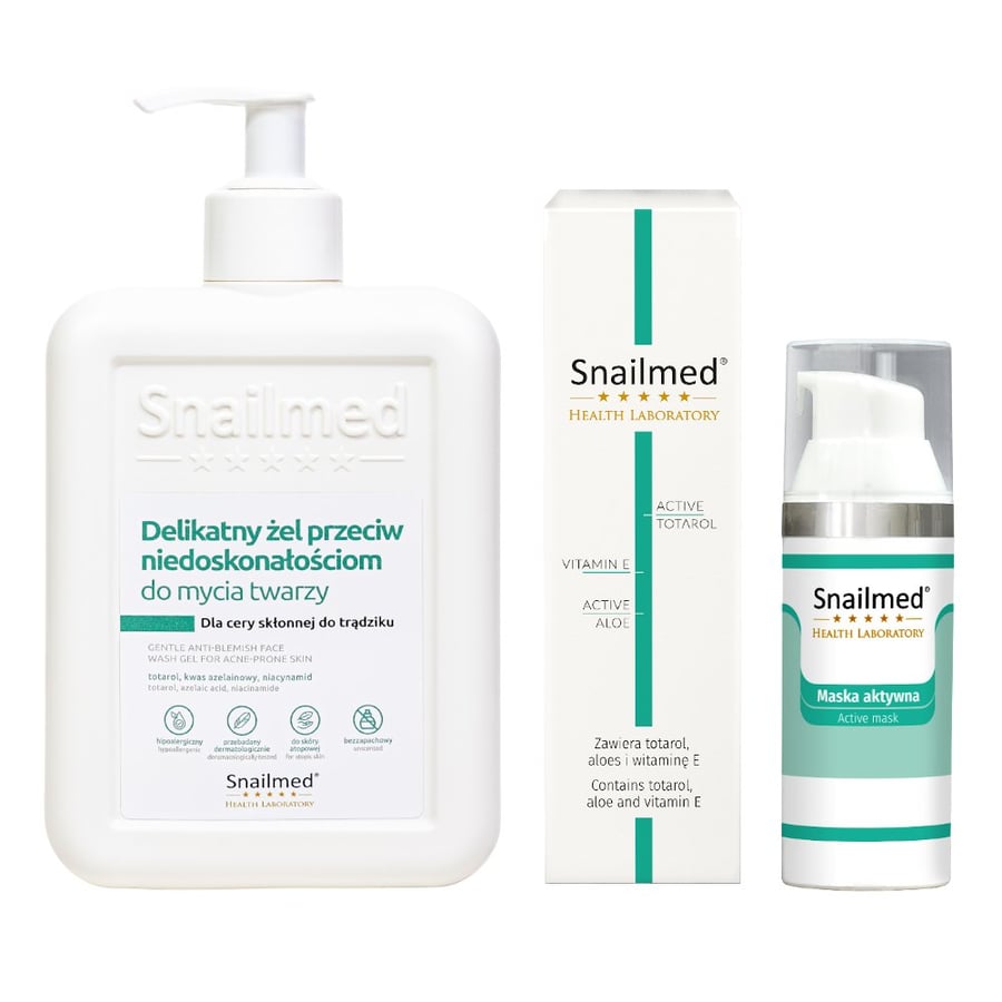 Гель для лица Snailmed Anti-Imperfection 500 мл + Маска от прыщей с тотаролом, алоэ и витамином Е 30 мл
Гель для лица Snailmed Anti-Imperfection 500 мл + Маска от прыщей с тотаролом, алоэ и витамином Е 30 мл