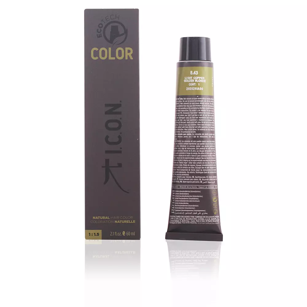 Краска для волос Ecotech color natural color I.C.O.N., цвет 8.43 light copper golden blonde, 60 мл.
Краска для волос Ecotech color natural color I.C.O.N., цвет 8.43 light copper golden blonde, 60 мл.