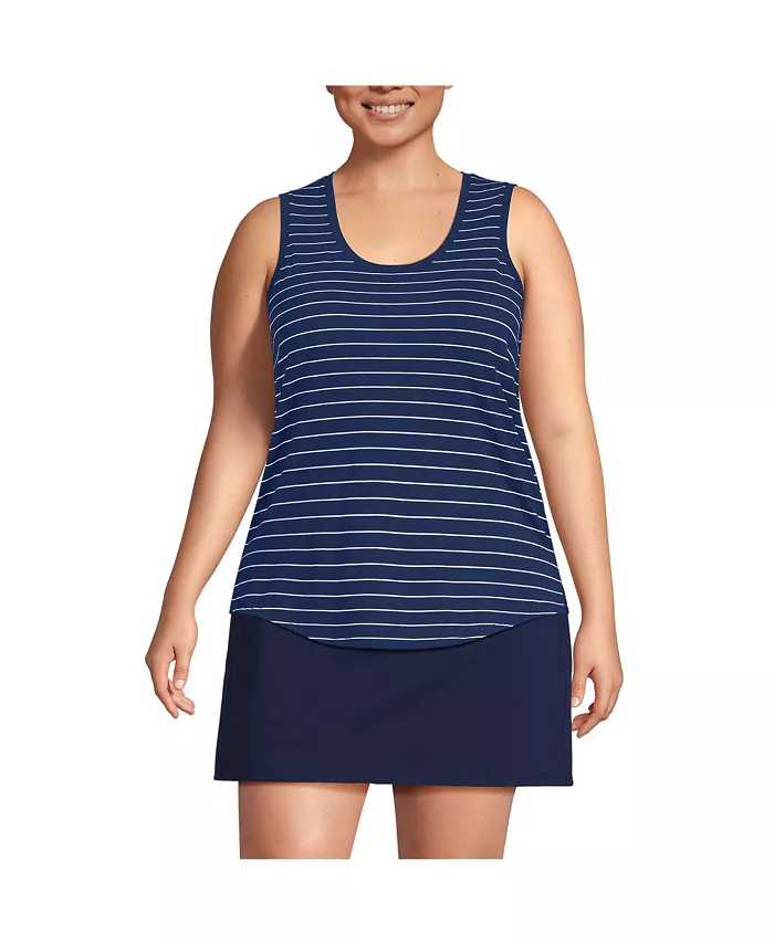 Туника-майка Power Performance размера Plus без рукавов с круглым вырезом и закругленным подолом Lands' End, синий
Туника-майка Power Performance размера Plus без рукавов с круглым вырезом и закругленным подолом Lands' End, синий