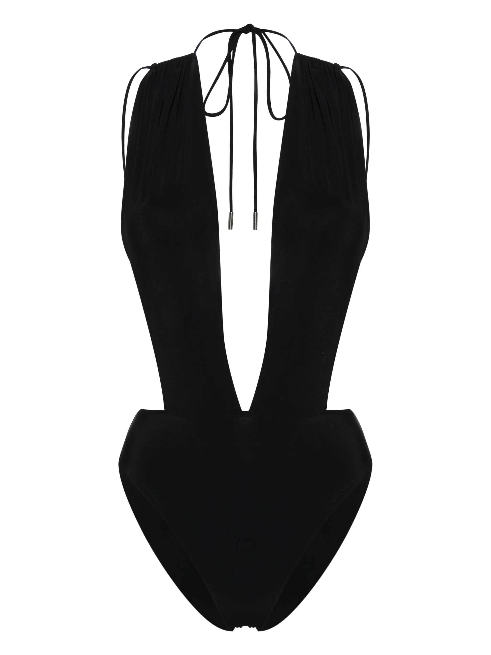 Купальник с V-образным вырезом и открытой спиной Saint Laurent, черный
Купальник с V-образным вырезом и открытой спиной Saint Laurent, черный