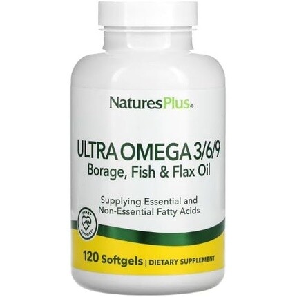 NaturesPlus Ultra Omega 3 6 9 1200 мг смеси омега из масла бурачника, рыбьего жира, льняного масла, 90 мягких таблеток Nature's Plus 
NaturesPlus Ultra Omega 3 6 9 1200 мг смеси омега из масла бурачника, рыбьего жира, льняного масла, 90 мягких таблеток Nature's Plus