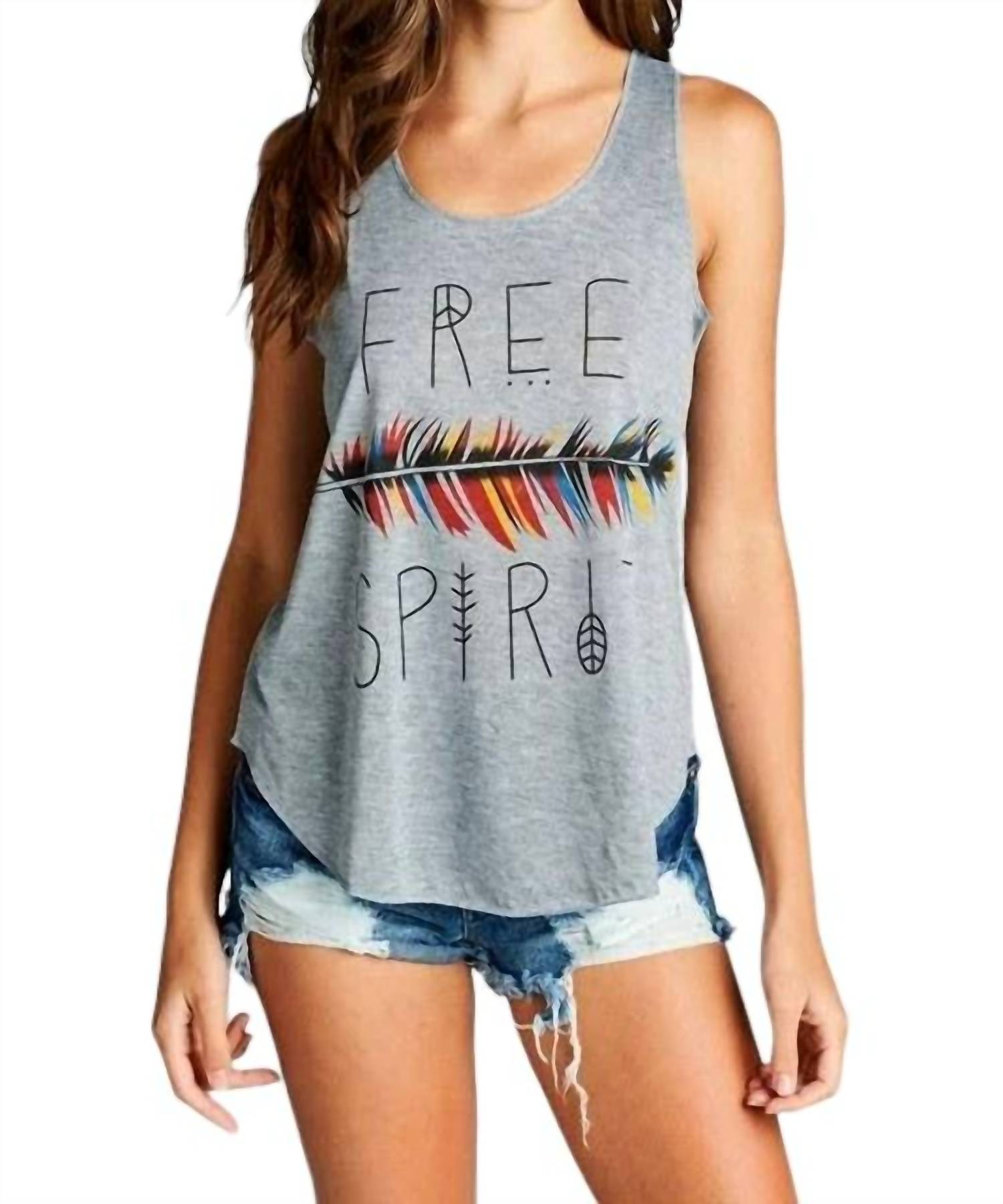 Майка Free Spirit серого цвета LA Soul 
Майка Free Spirit серого цвета LA Soul