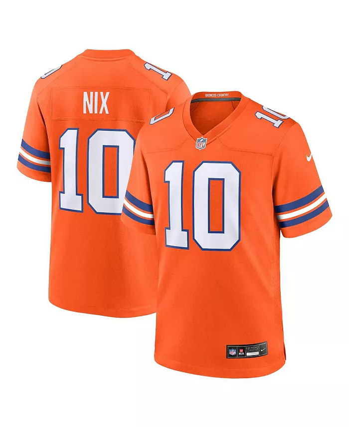 Мужская игровая футболка Bo Nix оранжевого цвета Denver Broncos из коллекции Mile High Collection 1977 в стиле ретро Nike
Мужская игровая футболка Bo Nix оранжевого цвета Denver Broncos из коллекции Mile High Collection 1977 в стиле ретро Nike