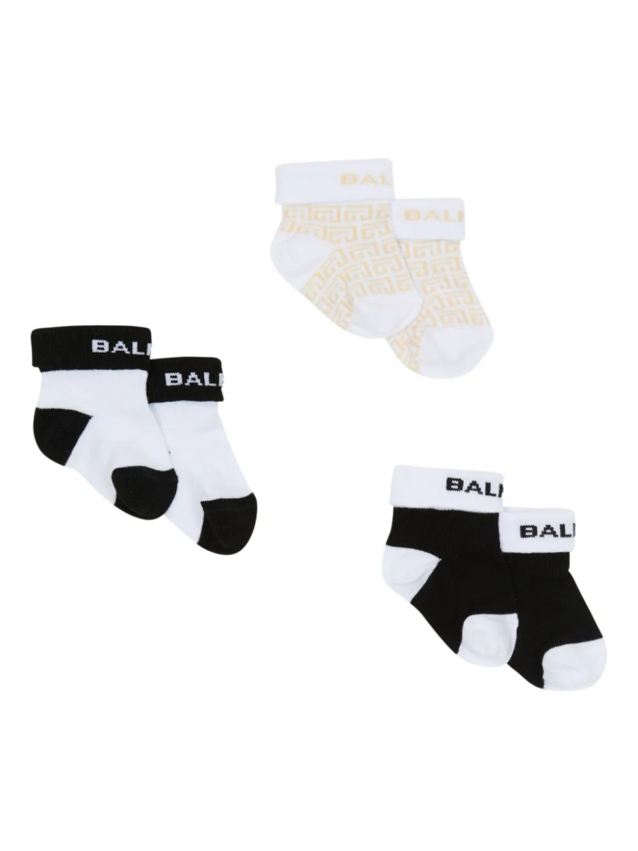Balmain Kids комплект из четырех пар носков с логотипом, белый 
Balmain Kids комплект из четырех пар носков с логотипом, белый
