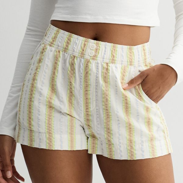 Шорты с высокой посадкой и эластичной талией для юниоров из сирсакера So, цвет cream teal stripe
Шорты с высокой посадкой и эластичной талией для юниоров из сирсакера So, цвет cream teal stripe