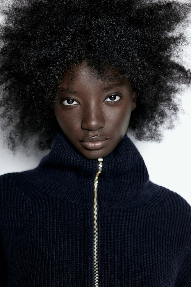 Ребристый свитер на молнии H&M, синий
Ребристый свитер на молнии H&M, синий