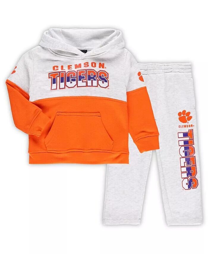 Комплект из пуловера с капюшоном и брюк Clemson Tigers Playmaker для мальчиков и девочек Хизер серый, оранжевый Outerstuff
Комплект из пуловера с капюшоном и брюк Clemson Tigers Playmaker для мальчиков и девочек Хизер серый, оранжевый Outerstuff