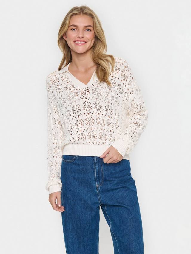 Кружевной джемпер поло juna Saint Tropez, кремовый
Кружевной джемпер поло juna Saint Tropez, кремовый