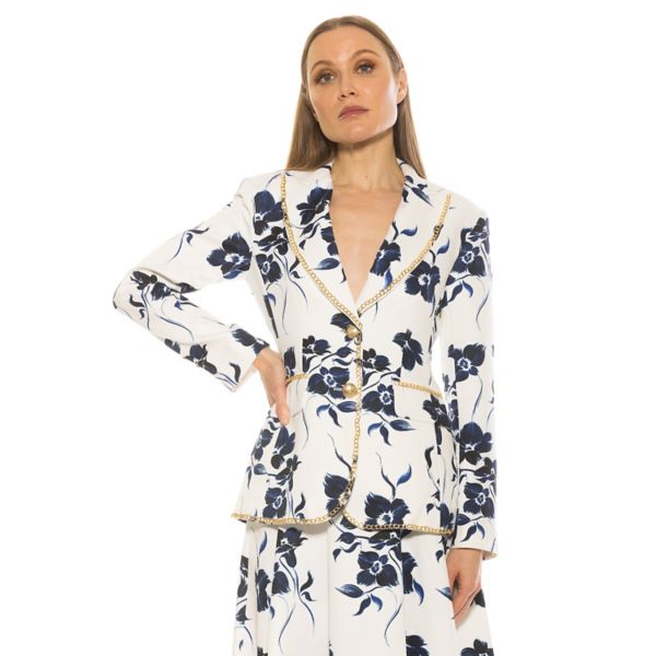 Женский приталенный блейзер с отделкой цепочкой Alexia Admor, цвет blue floral
Женский приталенный блейзер с отделкой цепочкой Alexia Admor, цвет blue floral