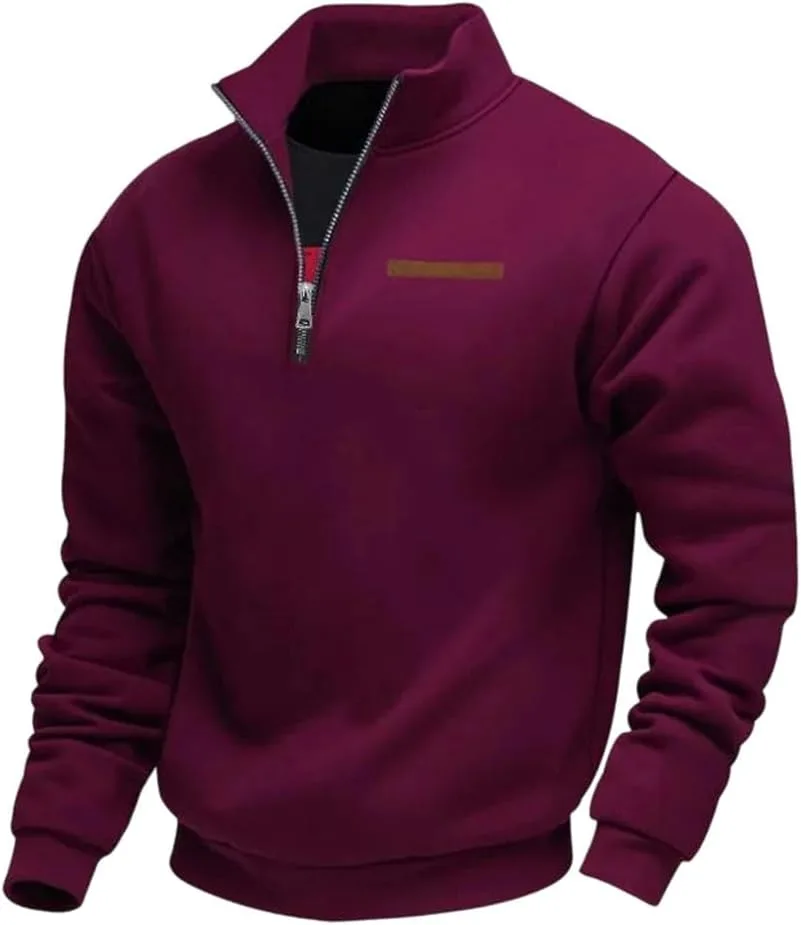 Мужской свитер в американском стиле с полумолнией и стойкой
Мужской свитер в американском стиле с полумолнией и стойкой