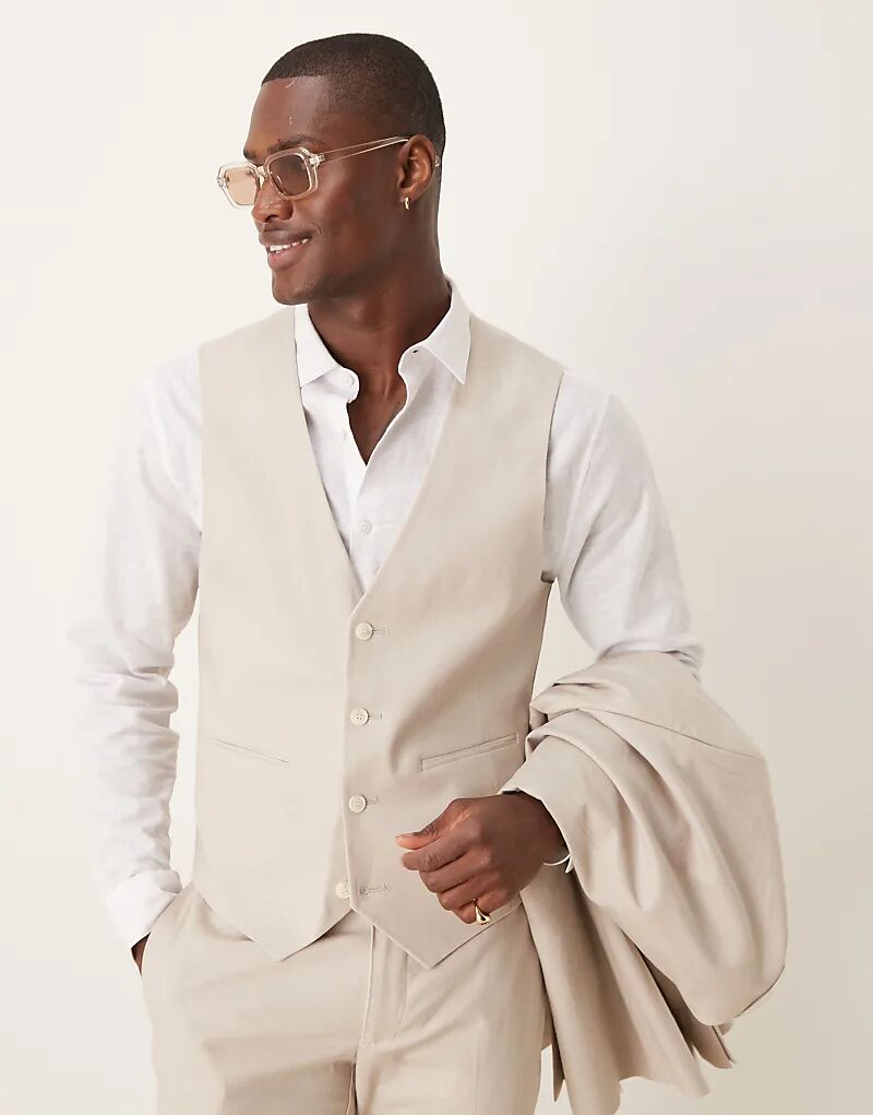 Узкий жилет из льняной смеси ASOS DESIGN цвета «песок»
Узкий жилет из льняной смеси ASOS DESIGN цвета «песок»