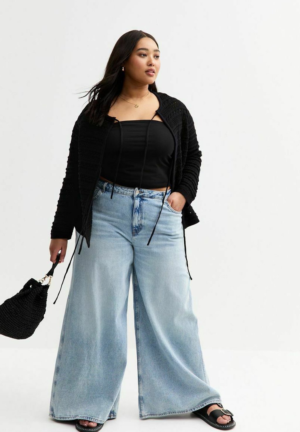 Кардиган CURVES OPEN FRONT New Look Curves, черный 
Кардиган CURVES OPEN FRONT New Look Curves, черный