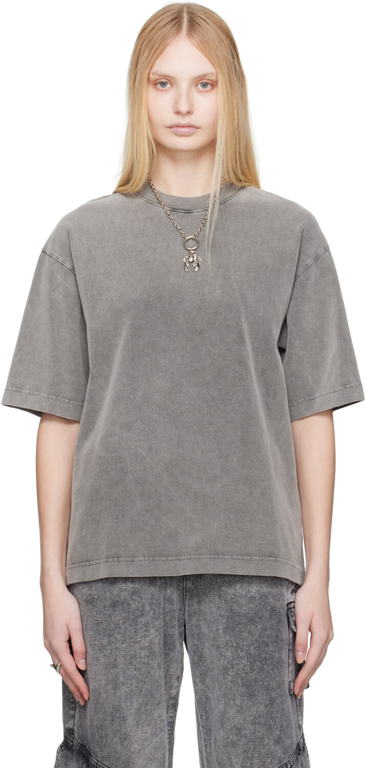 Серая футболка свободного кроя Acne Studios, Faded black 
Серая футболка свободного кроя Acne Studios, Faded black