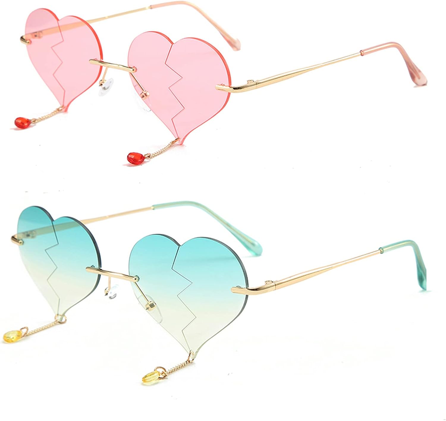 COTIA/Модные безободковые солнцезащитные очки для женщин 2020 года, ретро-стиль, сердечко, кисточка, панк-стик, мужские безободковые солнцезащитные очки UV400, Pink&green Yellow
COTIA/Модные безободковые солнцезащитные очки для женщин 2020 года, ретро-стиль, сердечко, кисточка, панк-стик, мужские безободковые солнцезащитные очки UV400, Pink&green Yellow