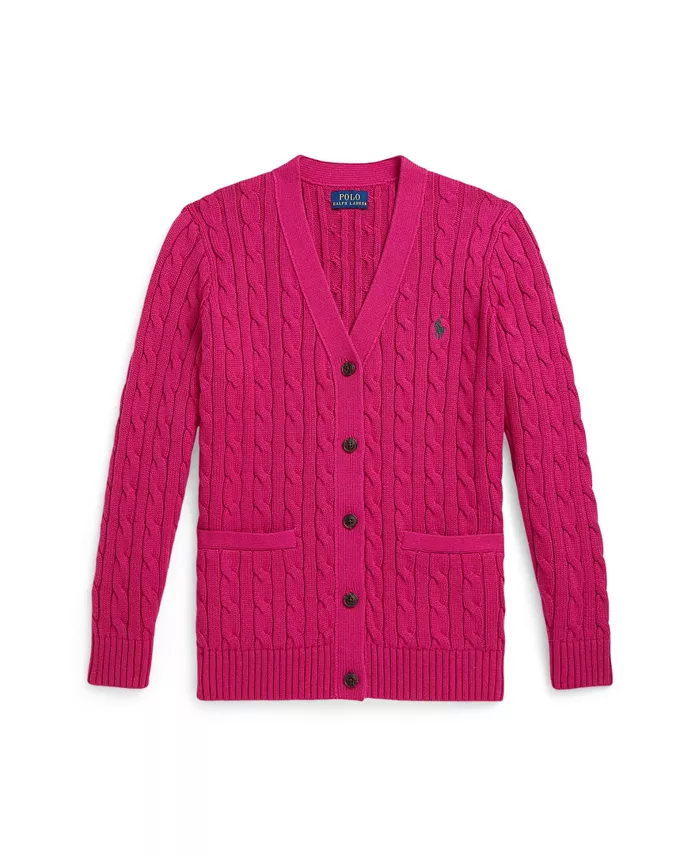 Детский кардиган с V-образным вырезом и косой вязкой для девочек 7-16 лет Polo Ralph Lauren, розовый
Детский кардиган с V-образным вырезом и косой вязкой для девочек 7-16 лет Polo Ralph Lauren, розовый