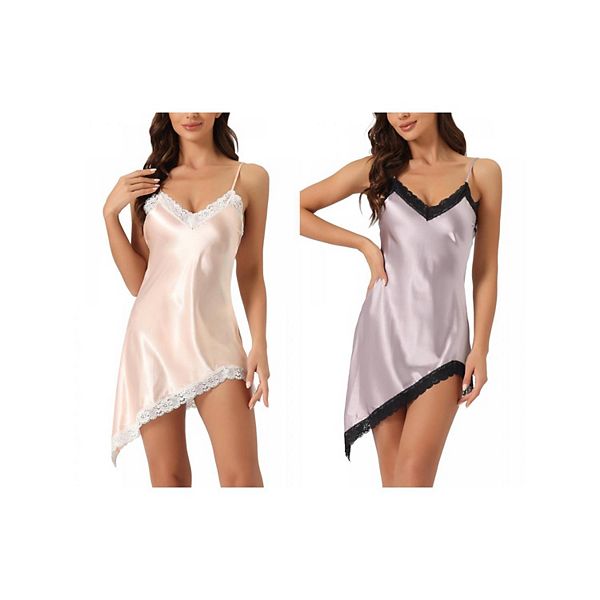 2 шт женское белье-ночнушка с v-образным вырезом, кружевом и асимметричным подолом Inspire Chic, Pink Purple
2 шт женское белье-ночнушка с v-образным вырезом, кружевом и асимметричным подолом Inspire Chic, Pink Purple