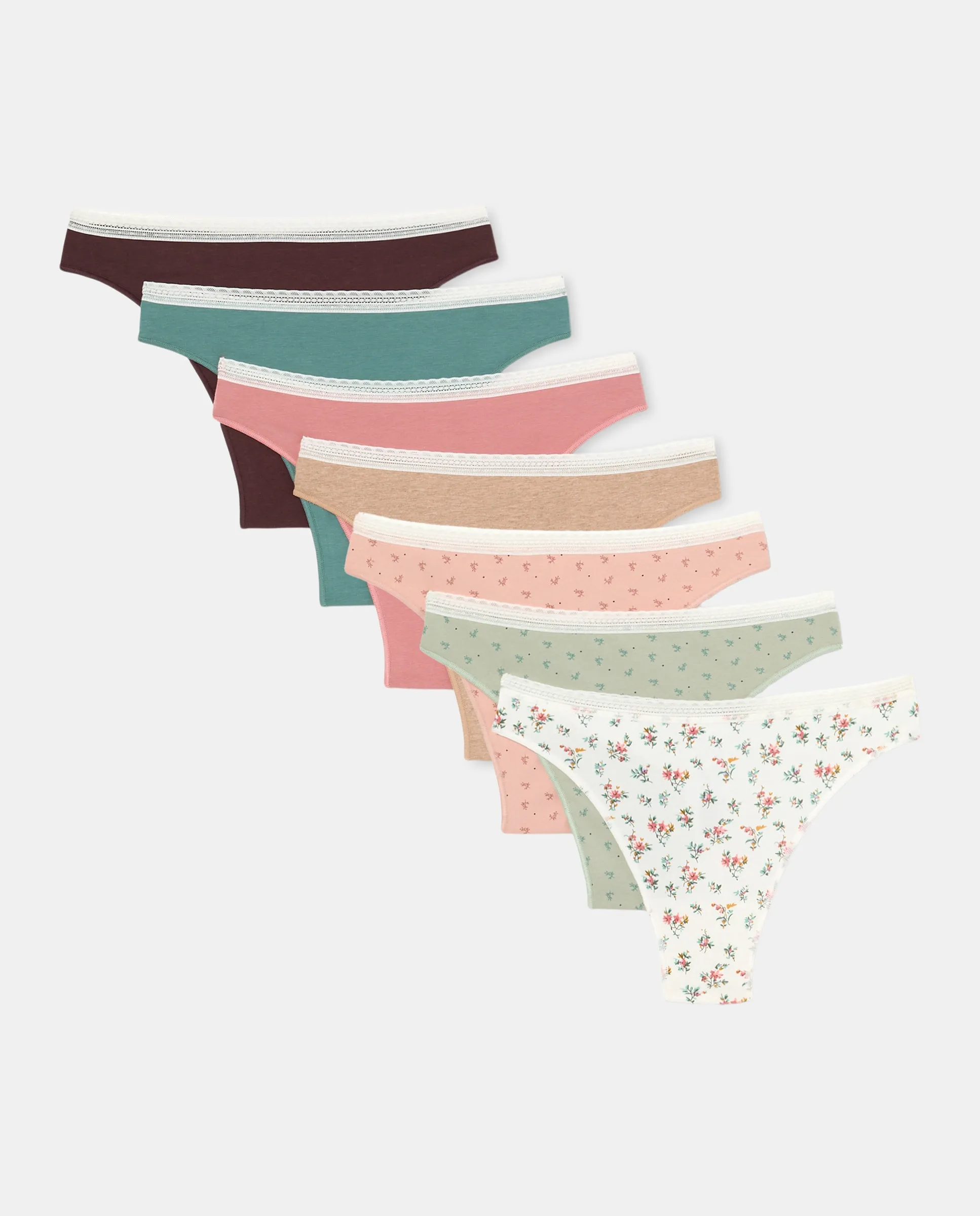 Набор из семи хлопковых танга Énfasis, многоцветный 
Набор из семи хлопковых танга Énfasis, многоцветный