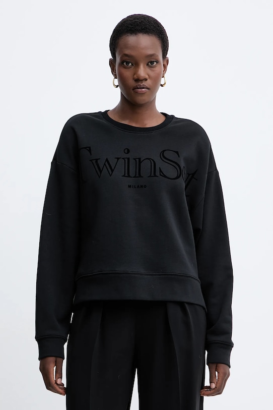 Хлопковая толстовка Twinset, черный
Хлопковая толстовка Twinset, черный