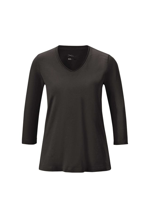 Короткий размер: рубашка с V-образным вырезом Goldner, черный
Короткий размер: рубашка с V-образным вырезом Goldner, черный