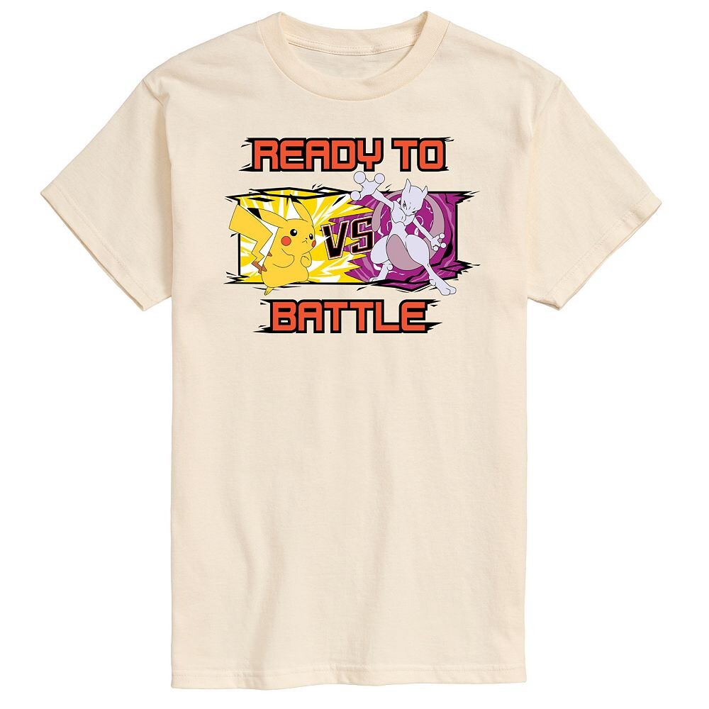 Мужская футболка с изображением покемонов Пикачу Licensed Character, бежевый 
Мужская футболка с изображением покемонов Пикачу Licensed Character, бежевый