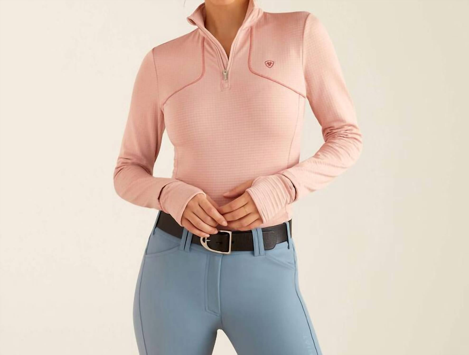 Топ-основа Gridwork с застежкой-молнией 1/4 цвета Misty Rose ARIAT
Топ-основа Gridwork с застежкой-молнией 1/4 цвета Misty Rose ARIAT