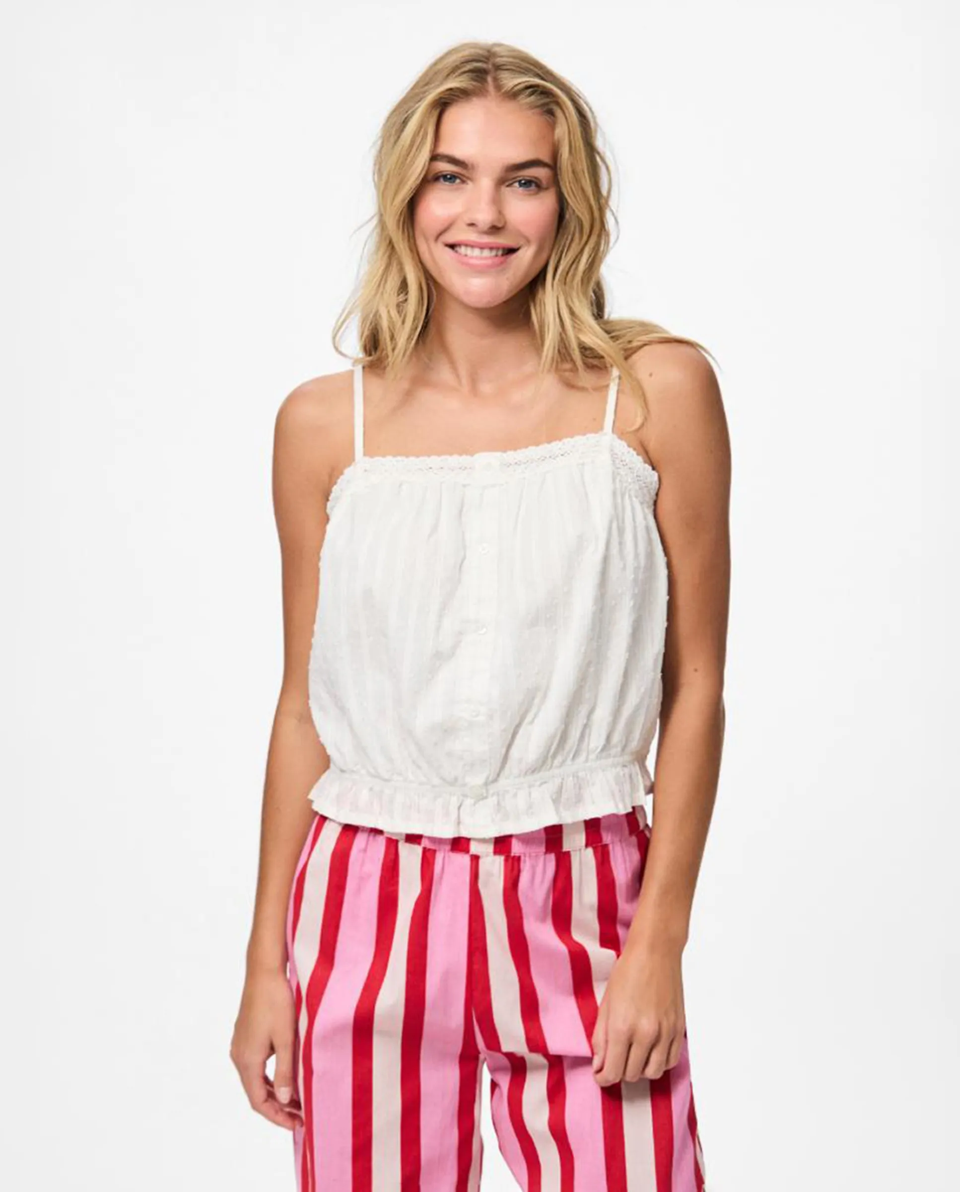 Женский топ на бретелях из хлопка Pieces, белый
Женский топ на бретелях из хлопка Pieces, белый