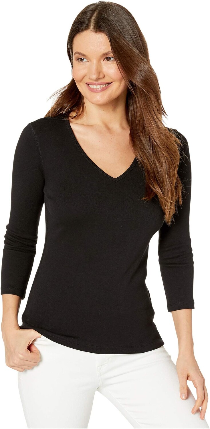 Топ 1x1 с V-образным вырезом и рукавами 3/4 в рубчик Lilla P, черный
Топ 1x1 с V-образным вырезом и рукавами 3/4 в рубчик Lilla P, черный