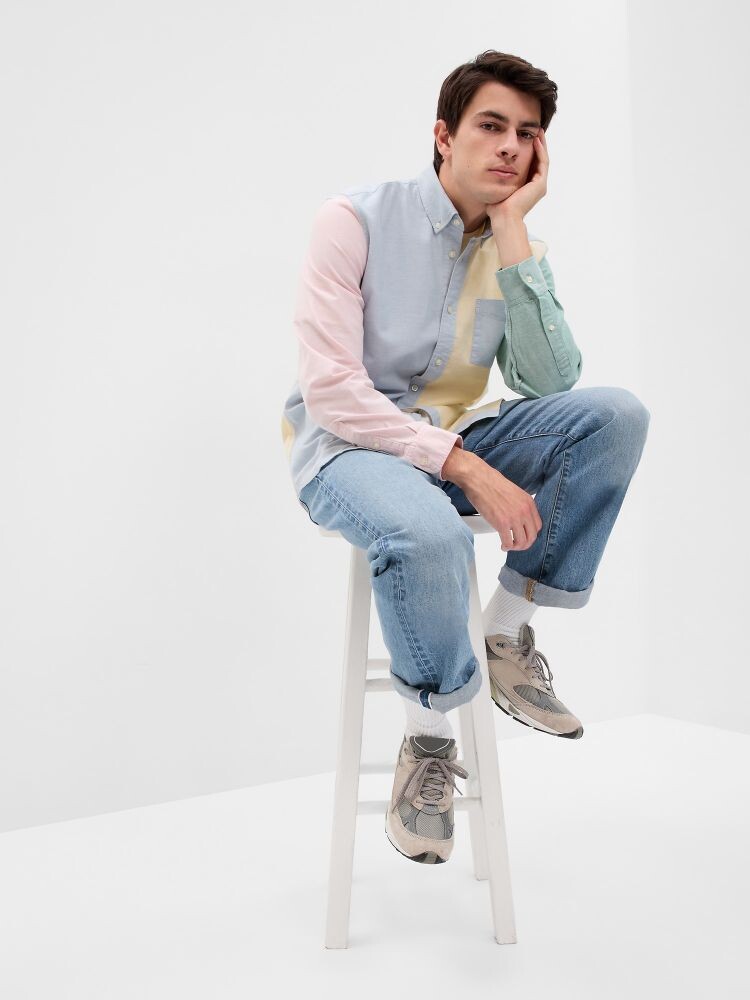 Классическая стандартная оксфордская рубашка Gap, мультиколор
Классическая стандартная оксфордская рубашка Gap, мультиколор