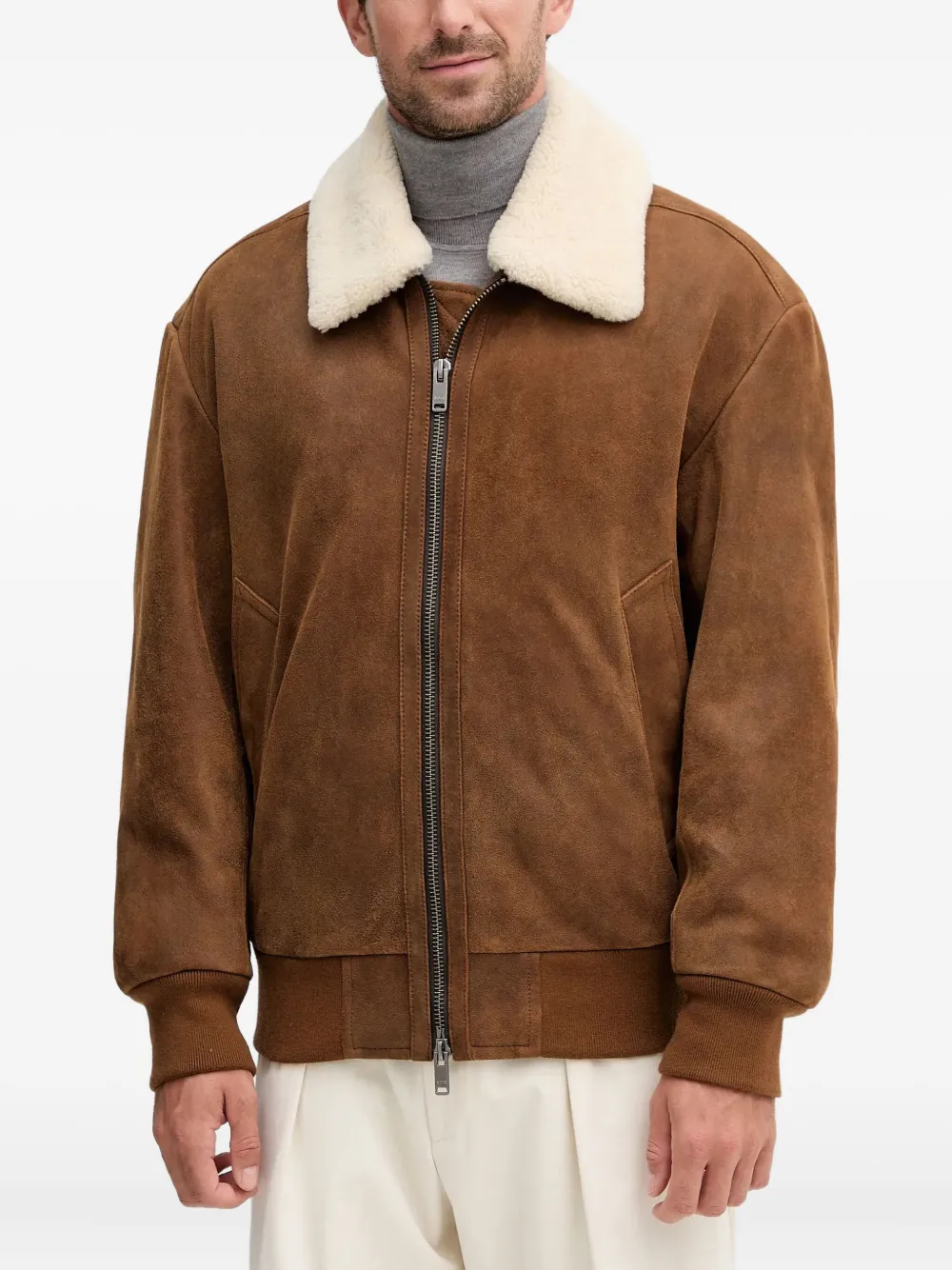 Замшевая куртка с меховым воротником Boss, коричневый
Замшевая куртка с меховым воротником Boss, коричневый