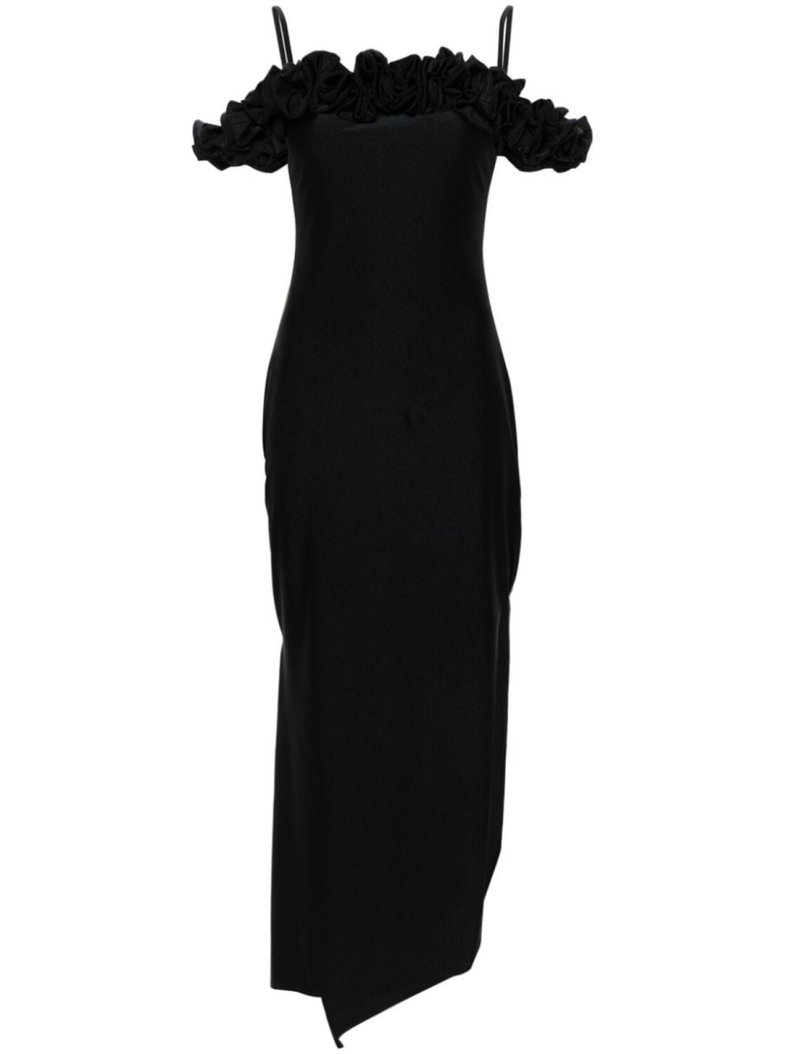 Coperni платье миди с оборками, черный
Coperni платье миди с оборками, черный