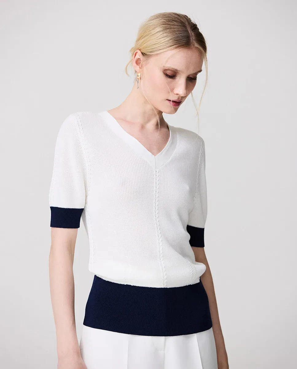 Женский плетеный свитер с V-образным вырезом Escorpion, черный
Женский плетеный свитер с V-образным вырезом Escorpion, черный