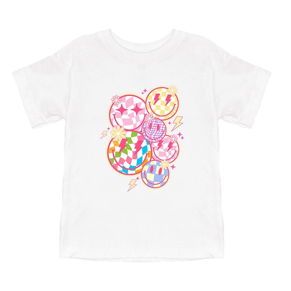 Молодежная футболка с короткими рукавами и графикой в красочную клетку со смайликом The Juniper Shop, белый 
Молодежная футболка с короткими рукавами и графикой в красочную клетку со смайликом The Juniper Shop, белый