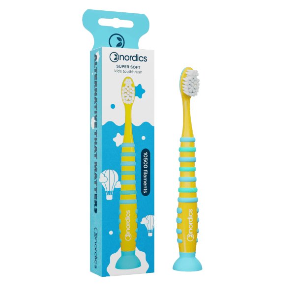 Nordics, Детская зубная щетка 10500 Super Soft Yellow - Blue Rocket
Nordics, Детская зубная щетка 10500 Super Soft Yellow - Blue Rocket