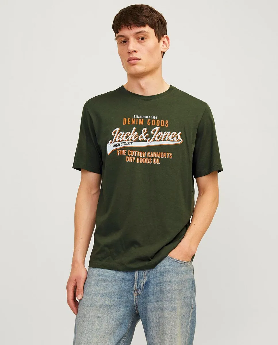 Мужская футболка с короткими рукавами, круглым вырезом и принтом спереди Jack & Jones, темно-зеленый
Мужская футболка с короткими рукавами, круглым вырезом и принтом спереди Jack & Jones, темно-зеленый