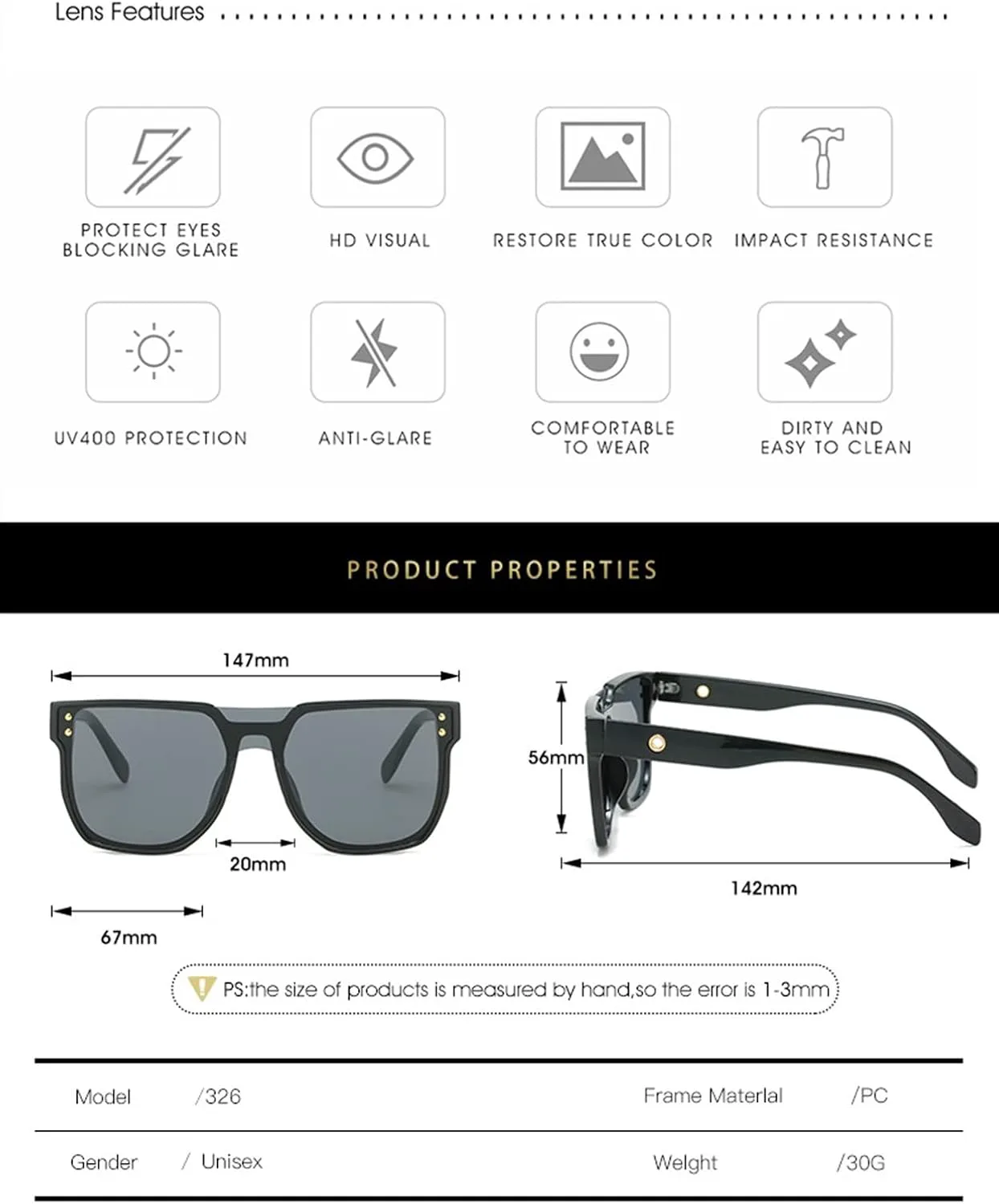 Модные солнцезащитные очки в крупной оправе в стиле хип-хоп для мужчин и женщин, 2026 год, для отдыха на природе и пляже (Цвет: D, Размер: Средний) MTZJH, B
Модные солнцезащитные очки в крупной оправе в стиле хип-хоп для мужчин и женщин, 2026 год, для отдыха на природе и пляже (Цвет: D, Размер: Средний) MTZJH, B